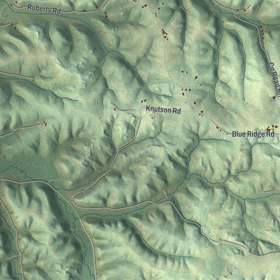 Second close-up of the map of the Town of Arena, Wisconsin print showing more streets and buildings