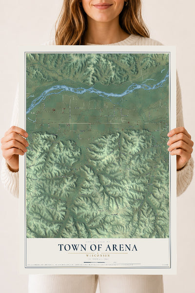 Map of the Town of Arena, Wisconsin, 18 x 24 inch unframed archival matte print