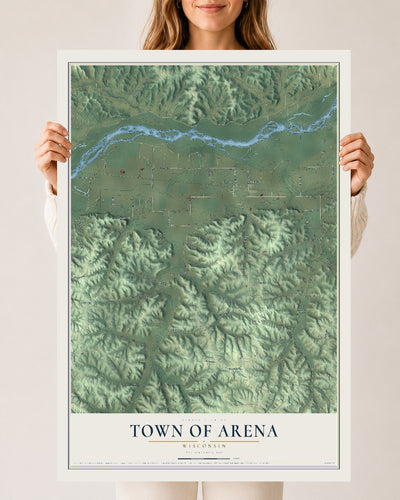 Map of the Town of Arena, Wisconsin, 24 x 36 inch unframed archival matte print