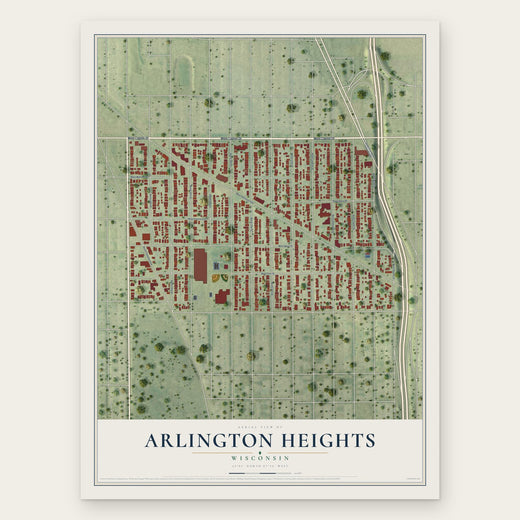 Arlington Heights, Wisconsin map print, the full design
