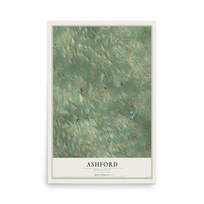 Map of Ashford, Wisconsin, 12 x 18 inch unframed archival matte print