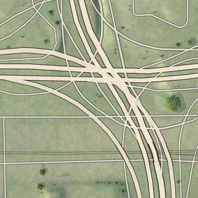 Close-up of the map of Avenues West, Wisconsin print showing street and building detail
