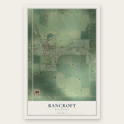 Bancroft, Wisconsin map print, the full design