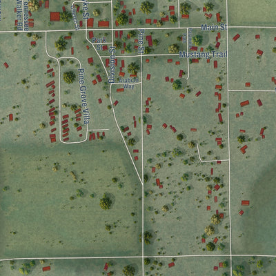Close-up of the map of Bancroft, Wisconsin print showing street and building detail