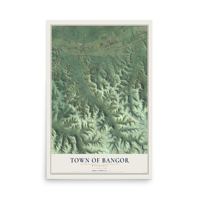 Map of the Town of Bangor, Wisconsin, 12 x 18 inch unframed archival matte print