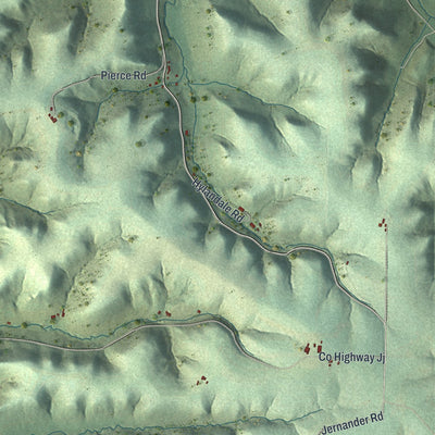 Second close-up of the map of the Town of Bangor, Wisconsin print showing more streets and buildings