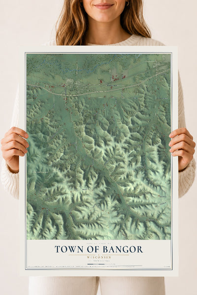 Map of the Town of Bangor, Wisconsin, 18 x 24 inch unframed archival matte print