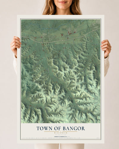 Map of the Town of Bangor, Wisconsin, 24 x 36 inch unframed archival matte print