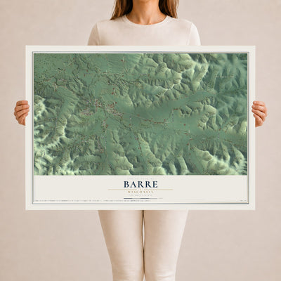 Map of Barre, Wisconsin, 24 x 36 inch unframed archival matte print