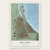 Bay View, Wisconsin map print, the full design
