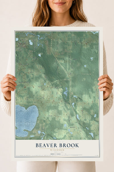 Map of Beaver Brook, Wisconsin, 18 x 24 inch unframed archival matte print