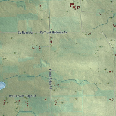 Second close-up of the map of the Town of Berlin, Green Lake County, Wisconsin print showing more streets and buildings