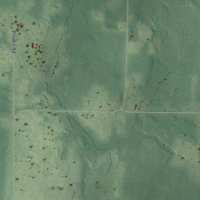 Second close-up of the map of Big Falls, Rusk County, Wisconsin print showing more streets and buildings