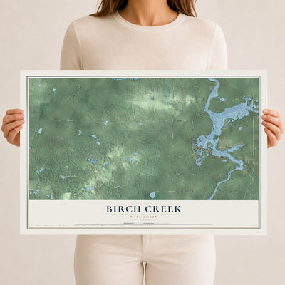 Map of Birch Creek, Wisconsin, 12 x 18 inch unframed archival matte print