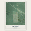 Birch Hill, Wisconsin map print, the full design