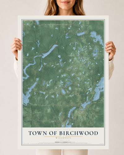 Map of the Town of Birchwood, Wisconsin, 24 x 36 inch unframed archival matte print