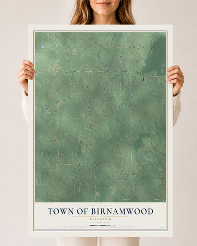 Map of the Town of Birnamwood, Wisconsin, 24 x 36 inch unframed archival matte print
