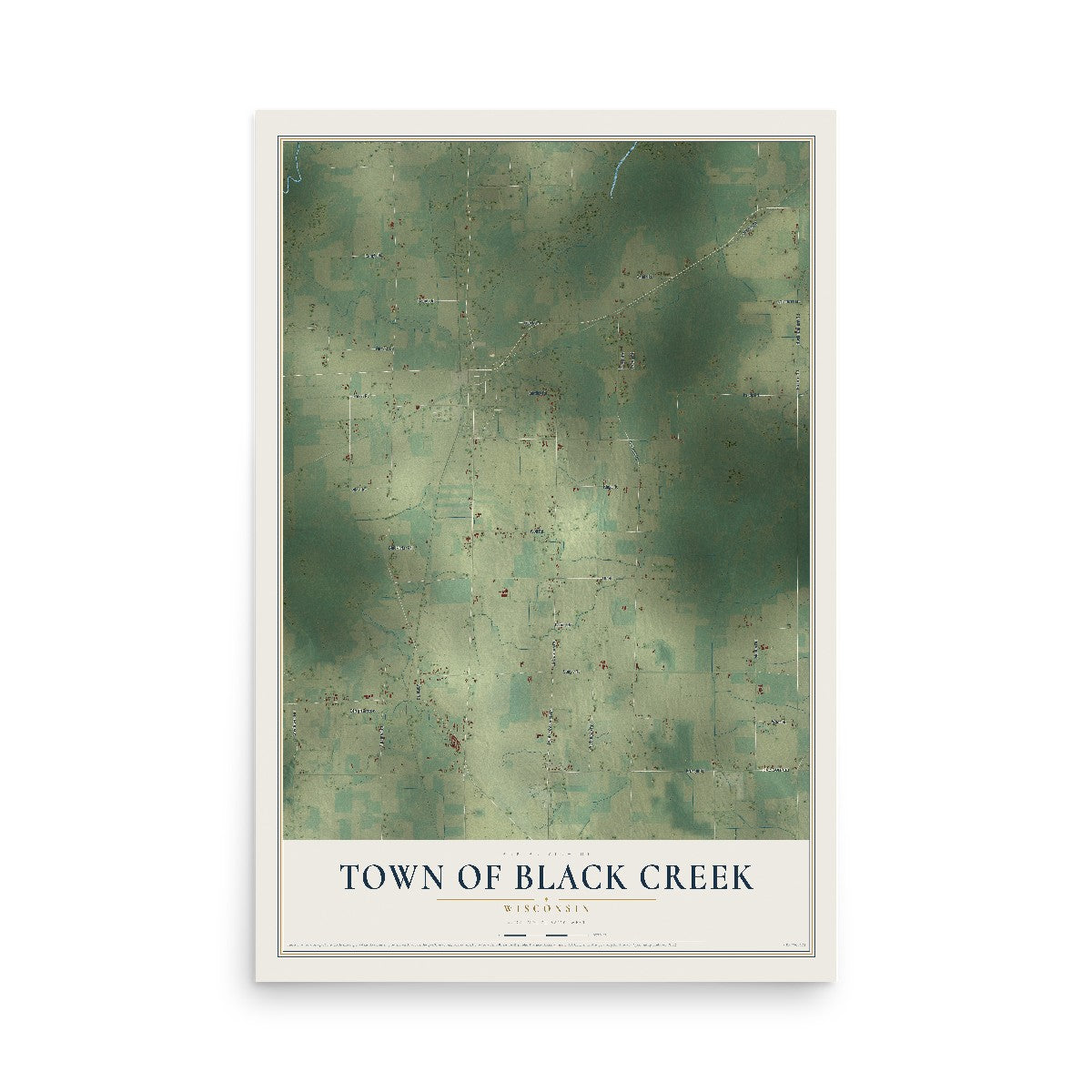 Map of the Town of Black Creek, Wisconsin, 12 x 18 inch unframed archival matte print