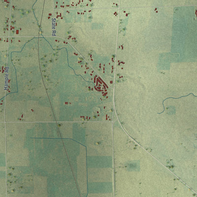Second close-up of the map of the Town of Black Creek, Wisconsin print showing more streets and buildings