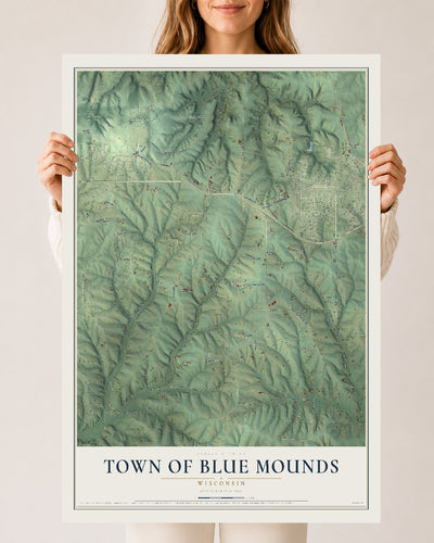 Map of the Town of Blue Mounds, Wisconsin, 24 x 36 inch unframed archival matte print