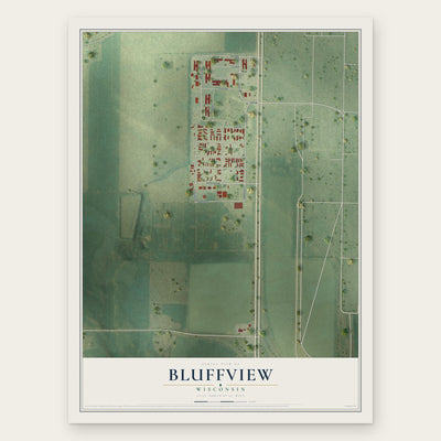 Bluffview, Wisconsin map print, the full design