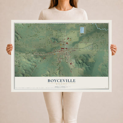 Map of Boyceville, Wisconsin, 24 x 36 inch unframed archival matte print