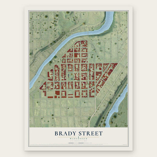 Brady Street, Wisconsin map print, the full design