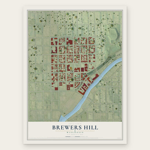 Brewers Hill, Wisconsin map print, the full design
