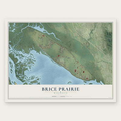 Brice Prairie, Wisconsin map print, the full design