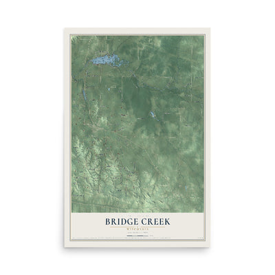 Map of Bridge Creek, Wisconsin, 12 x 18 inch unframed archival matte print
