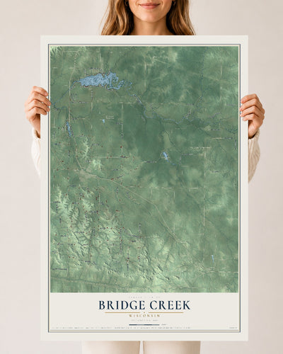 Map of Bridge Creek, Wisconsin, 24 x 36 inch unframed archival matte print