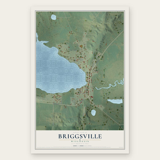 Briggsville, Wisconsin map print, the full design