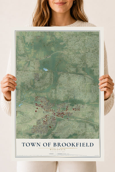 Map of the Town of Brookfield, Wisconsin, 18 x 24 inch unframed archival matte print