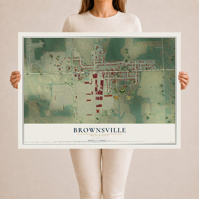 Map of Brownsville, Wisconsin, 24 x 36 inch unframed archival matte print