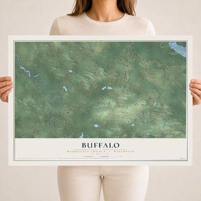 Map of Buffalo, Marquette County, Wisconsin, 18 x 24 inch unframed archival matte print