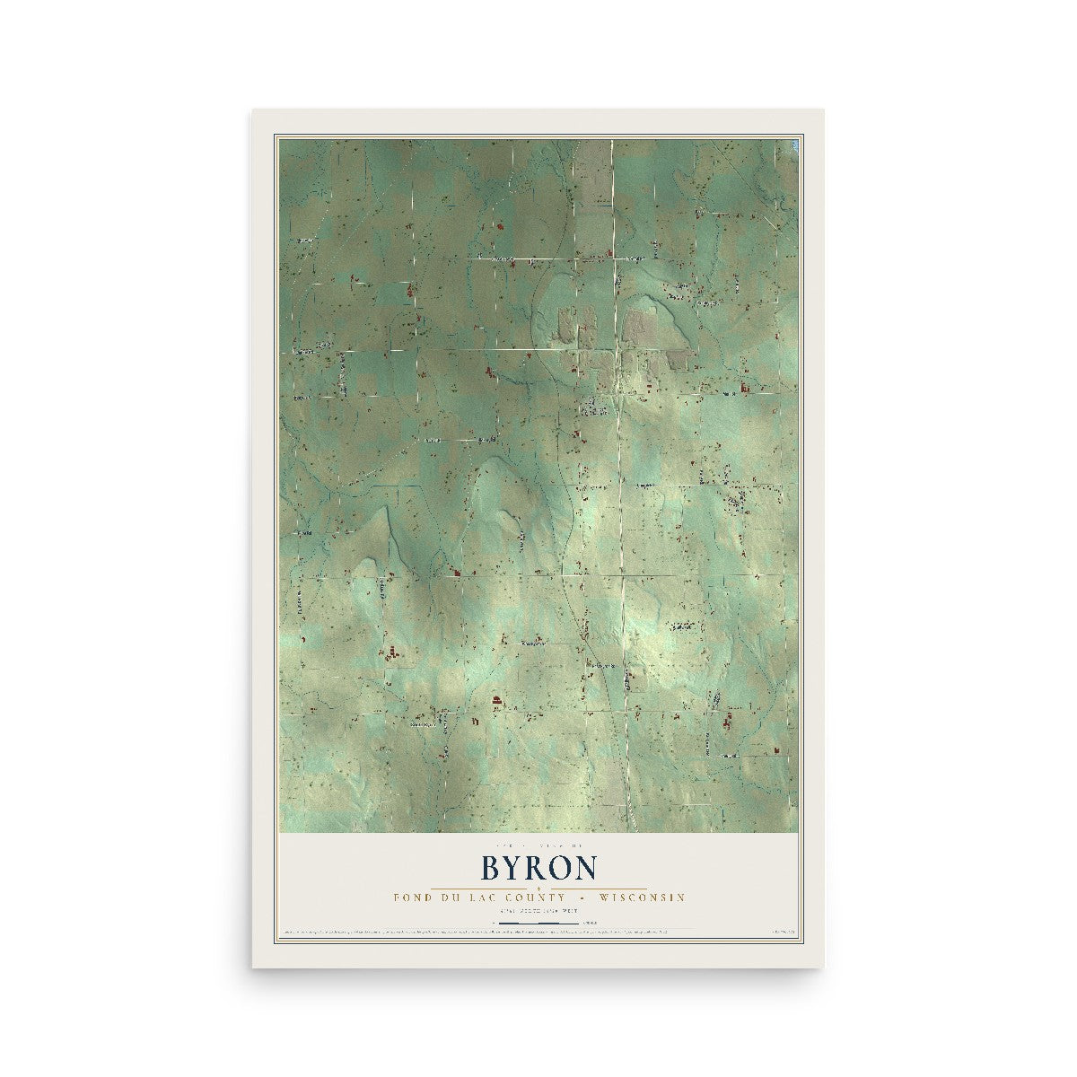 Map of Byron, Fond du Lac County, Wisconsin, 12 x 18 inch unframed archival matte print