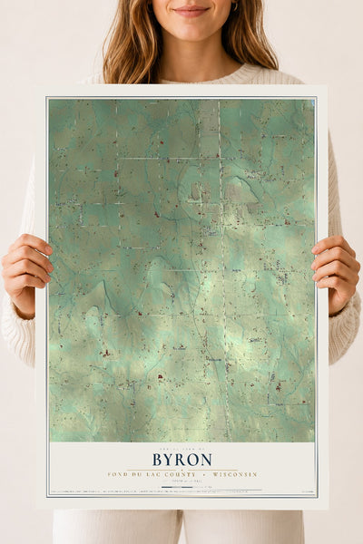 Map of Byron, Fond du Lac County, Wisconsin, 18 x 24 inch unframed archival matte print