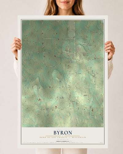 Map of Byron, Fond du Lac County, Wisconsin, 24 x 36 inch unframed archival matte print