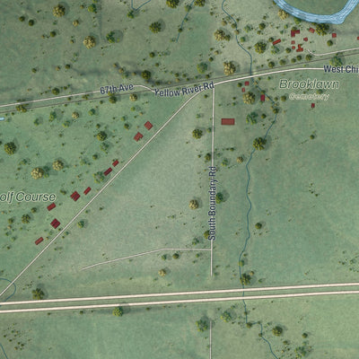 Second close-up of the map of Cadott, Wisconsin print showing more streets and buildings