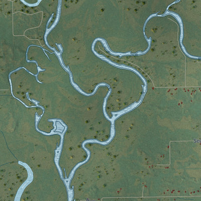 Second close-up of the map of Caledonia, Waupaca County, Wisconsin print showing more streets and buildings
