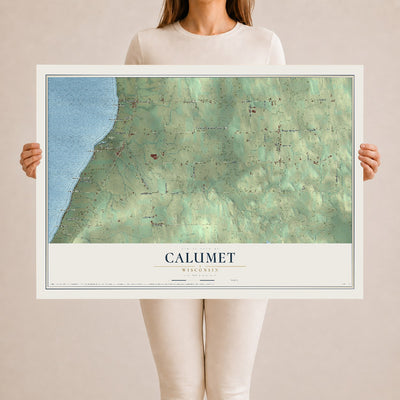 Map of Calumet, Wisconsin, 24 x 36 inch unframed archival matte print