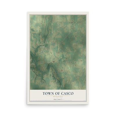 Map of the Town of Casco, Wisconsin, 12 x 18 inch unframed archival matte print