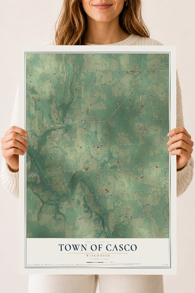 Map of the Town of Casco, Wisconsin, 18 x 24 inch unframed archival matte print