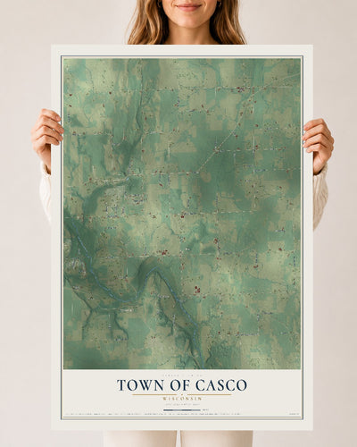 Map of the Town of Casco, Wisconsin, 24 x 36 inch unframed archival matte print