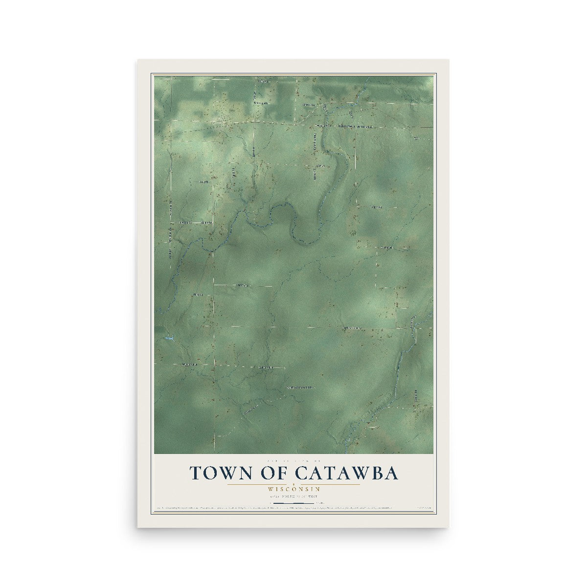 Map of the Town of Catawba, Wisconsin, 12 x 18 inch unframed archival matte print