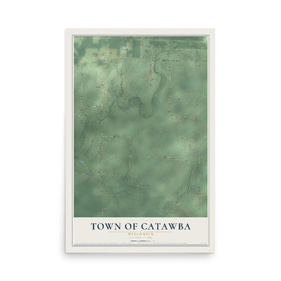 Map of the Town of Catawba, Wisconsin, 12 x 18 inch unframed archival matte print