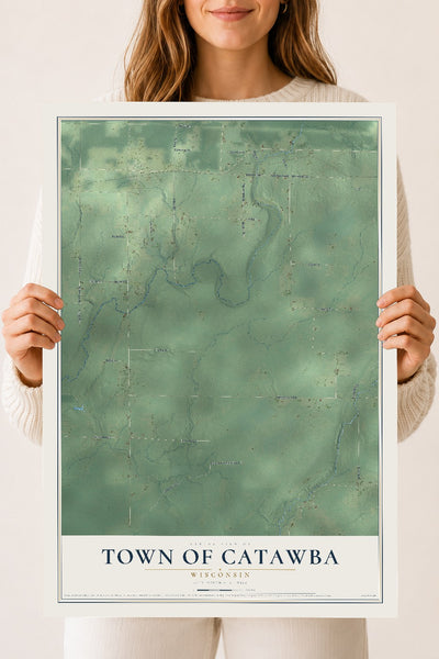 Map of the Town of Catawba, Wisconsin, 18 x 24 inch unframed archival matte print