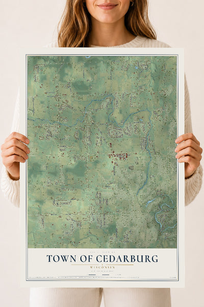 Map of the Town of Cedarburg, Wisconsin, 18 x 24 inch unframed archival matte print