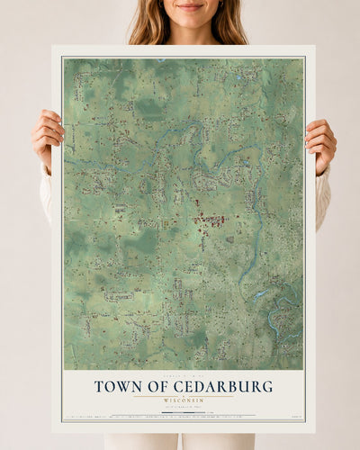 Map of the Town of Cedarburg, Wisconsin, 24 x 36 inch unframed archival matte print