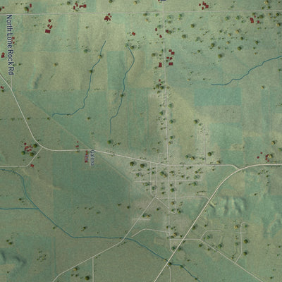 Close-up of the map of Center, Rock County, Wisconsin print showing street and building detail